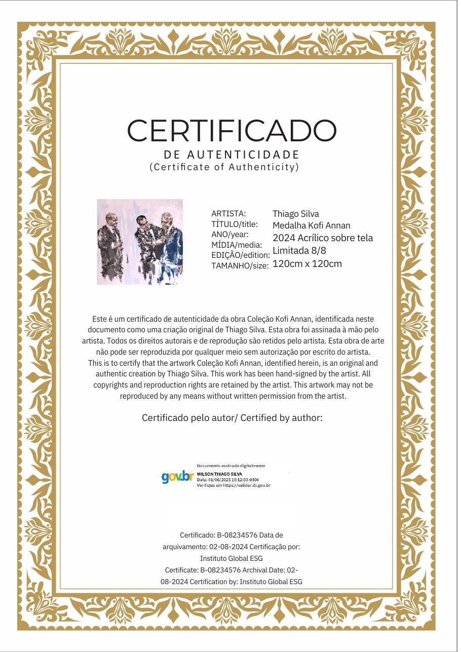 Certificado de autenticidade da obra Medalha Kofi Annan